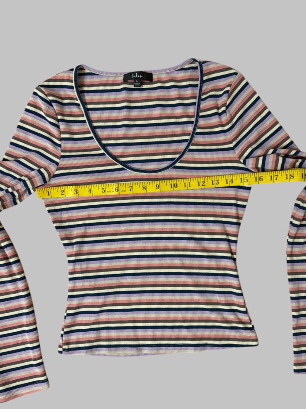 Lulus Constant Aesthetic Purple Multi-Striped Long Sleeve Top - Picture 7 of 9
